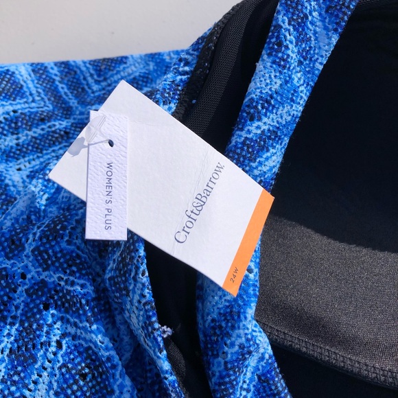 NWT Croft & Barrow Women’s Plus Swimsuit Bathing Suit Bikini Tankini Top 24W 3X - Picture 7 of 11